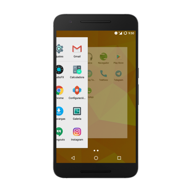 Nexus 6P Cajon de aplicaciones navegacion