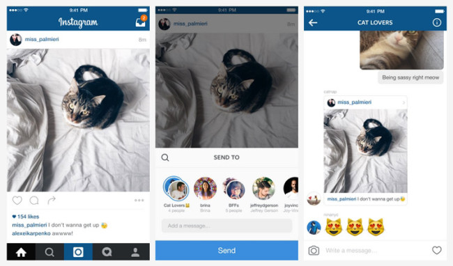 Funcion de Instagram Direct