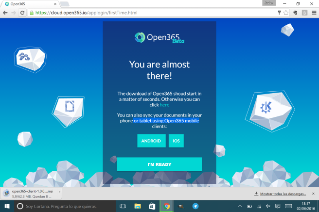 Libre Office 365 inicio de la aplicacioon web