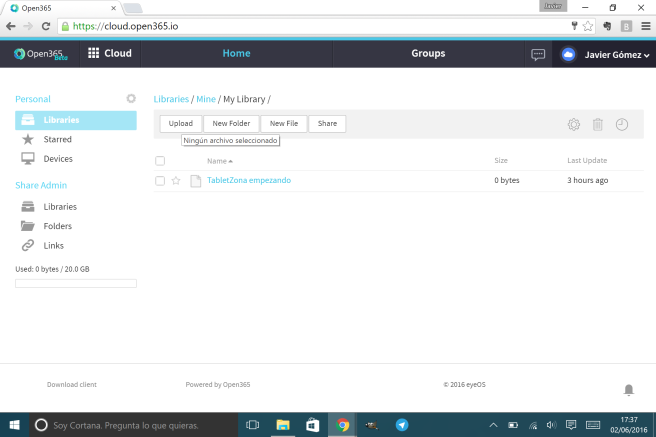 Libre Office 365 subir documento