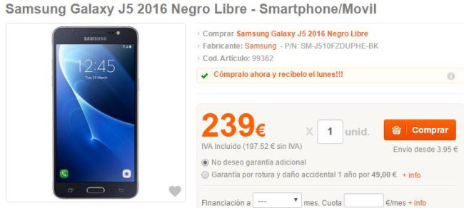Samsung Galaxy J5 PC Componentes