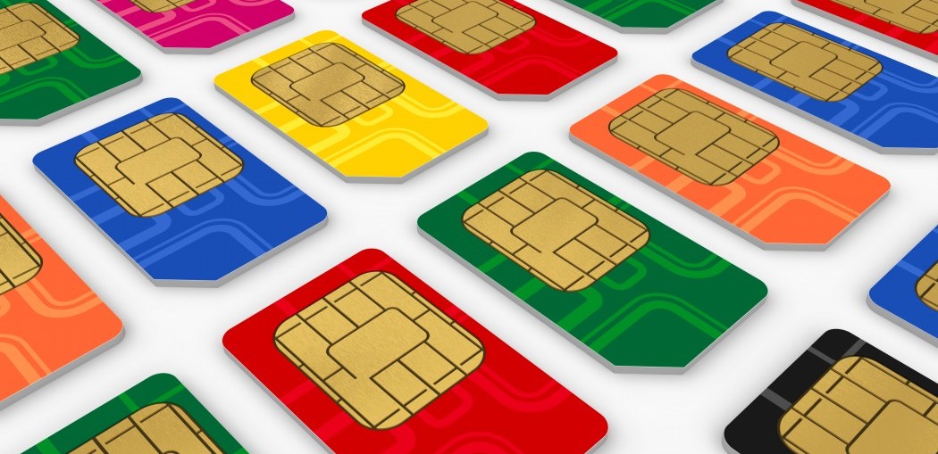 tarjetas sim de diferentes colores