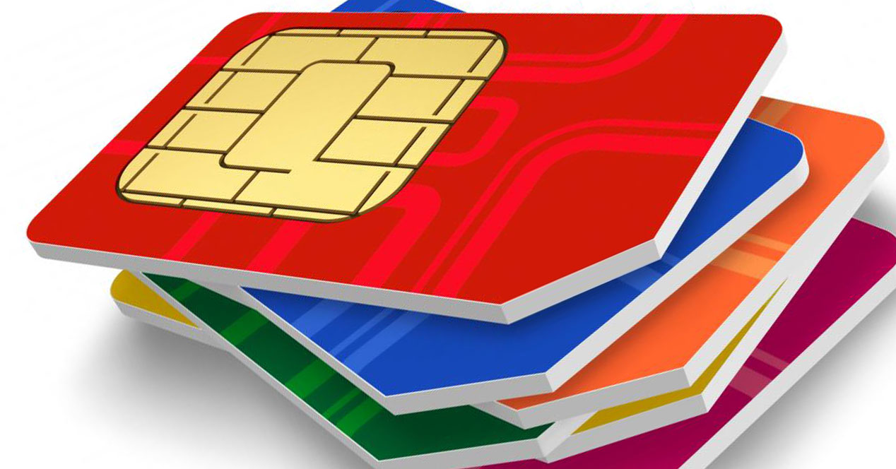 tarjetas SIM amontonadas
