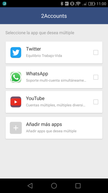 2Accounts - A&ntilde;adir apps