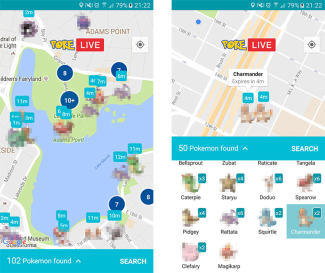 Mapa de Poke LIVE para Pok&eacute;mon GO