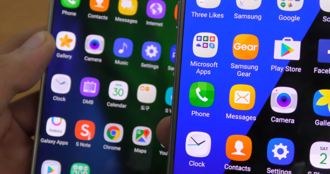 Dise&ntilde;o de los iconos de la interfaz del Samsung Galaxy Note 7