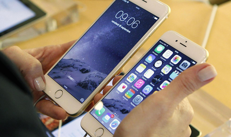 Tamaño de la pantalla de un iPhone 6s y un iPhone 6s Plus