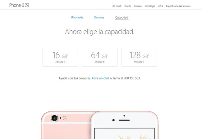 Precio oficial del iPhone 6s