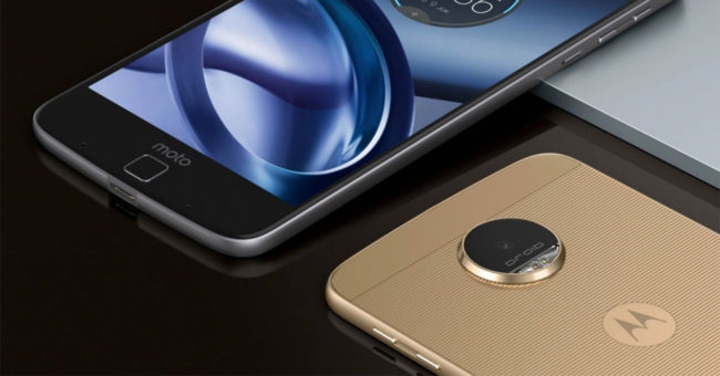moto z force dorado y negro