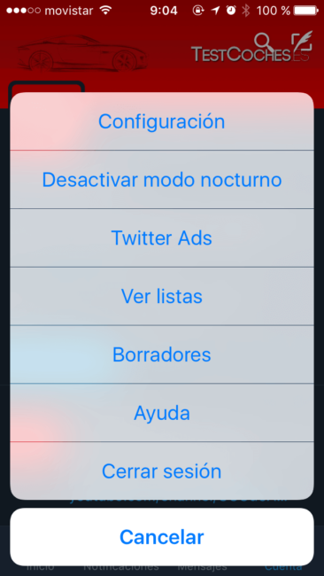 OPciones de Modo nocturno en iOS