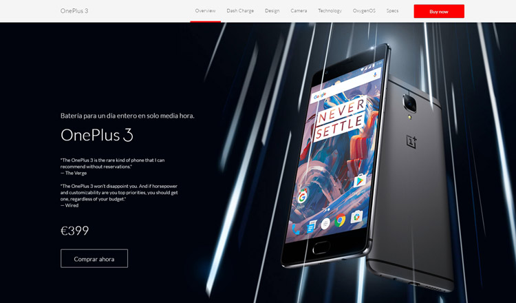 Tienda online donde se vende el OnePlus 3