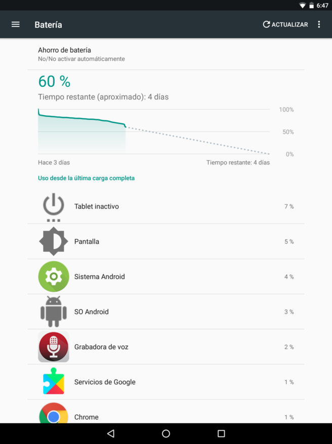 Android Nougat bateria
