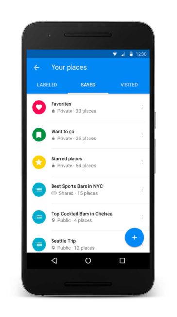 Google Maps listas personalizadas