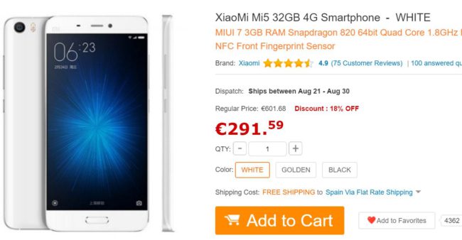 Xiaomi Mi5 barato