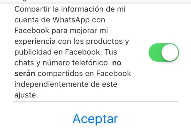 Opci&oacute;n de compartir datos con facebook