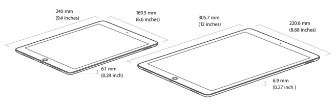 dimensiones iPad pro 12.9
