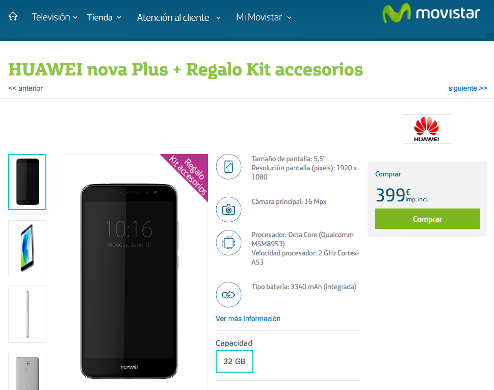 huawei nova plus en movistar