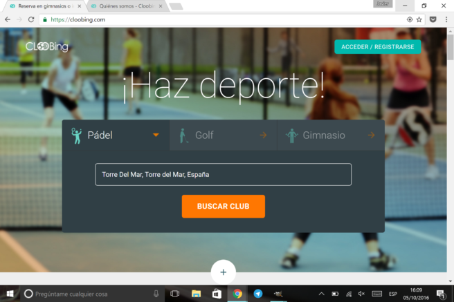 Cloobing herramienta buscar gimnasios