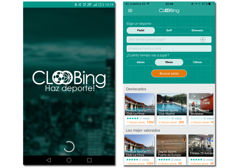 app de cloobing pantallazos