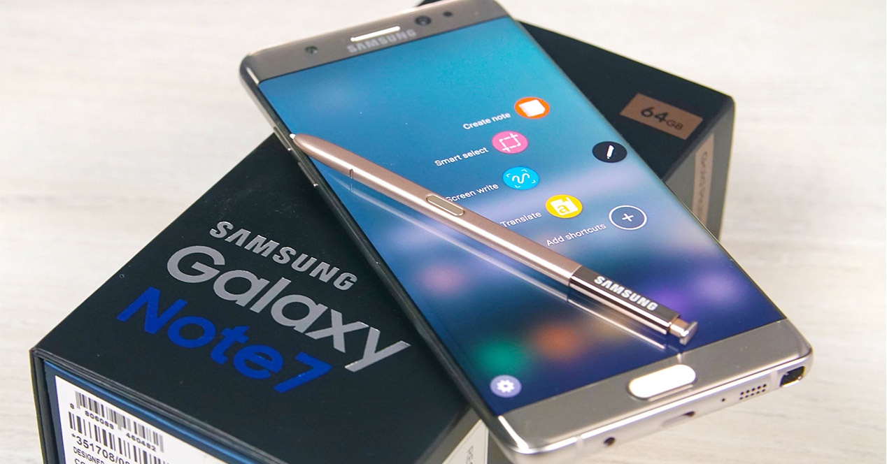 caja de embalaje del Samsung Galaxy Note 7