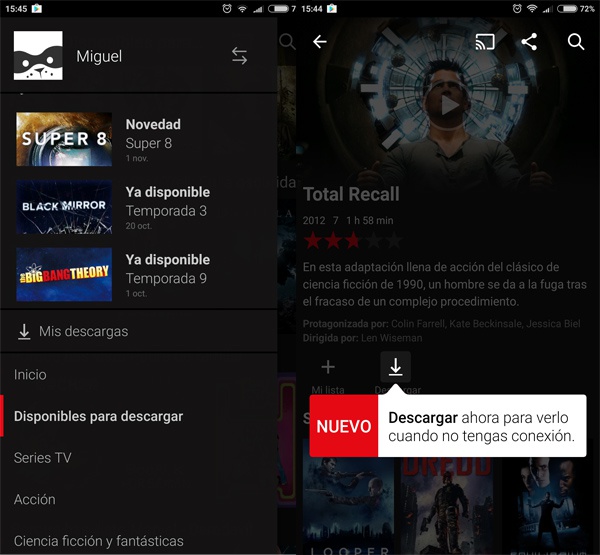 netflix sin conexi&oacute;n