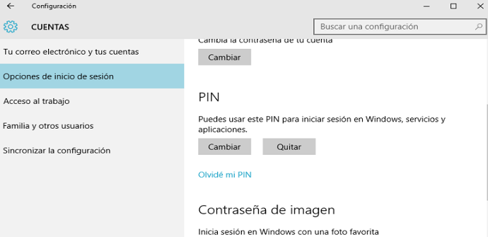 pin windows 10 pantalla
