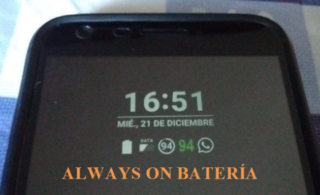 ALWAYS ON DEL LG G5 BATER&Iacute;A