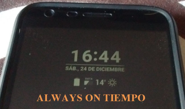 ALWAYS ON DEL LG G5 Tiempo