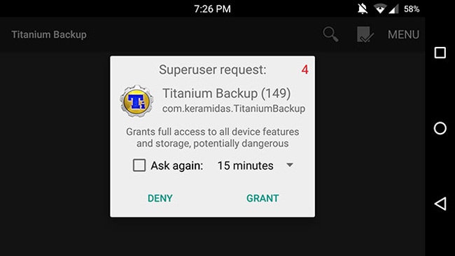 Permisos root en SuperSU
